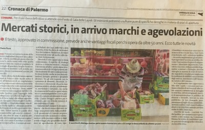 Mercati storici, Giornale di Sicilia 7 aprile 2015