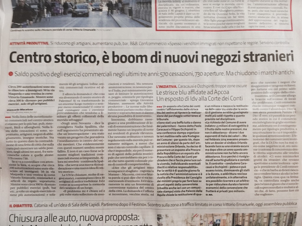 Giornale di Sicilia Boom negozi nel centro storico