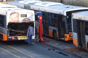 AMT_ rimessa delle Gavette, autobus rotti in manutenzione