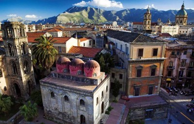 Italy, Sicily, Palermo district, Palermo, Mediterranean area, San Cataldo church and La Martorana